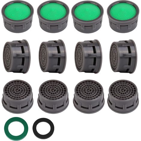 Packung Mit 12 Strahlreglern Für Wasserhähne – Durchflussbegrenzer – Ersatzteil Mit O-ring – Geeignet Für Bad- Und Küchenarmaturen – Innen- Und Außengewinde