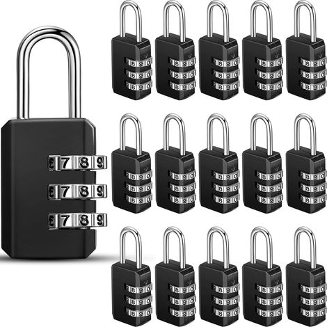 Packung Mit 16 Kleinen, Wasserdichten 3-stelligen Zahlenschlössern – Ideal Für Rucksäcke, Koffer, Fitnessstudios, Spinde Und Werkzeugkästen
