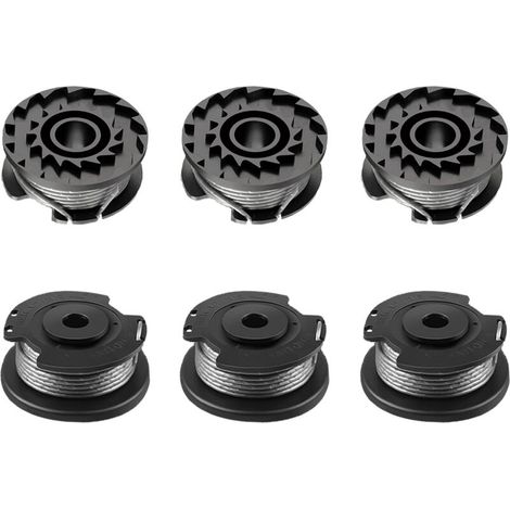 Packung Mit 6 Ersatz-nylon-trimmerfadenspulen Für Bosch Art 23 Sl/art 26 Sl Trimmer (f016800569 + F016800385), Ersatz-nylon-trimmerfadenspule (1,65 Mm, 4,9 M/16 Fuß)