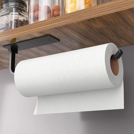 Papierhandtuchhalter – Selbstklebend Oder Zum Anbohren, Matt Schwarz, Aluminium-küchenrollenhalter