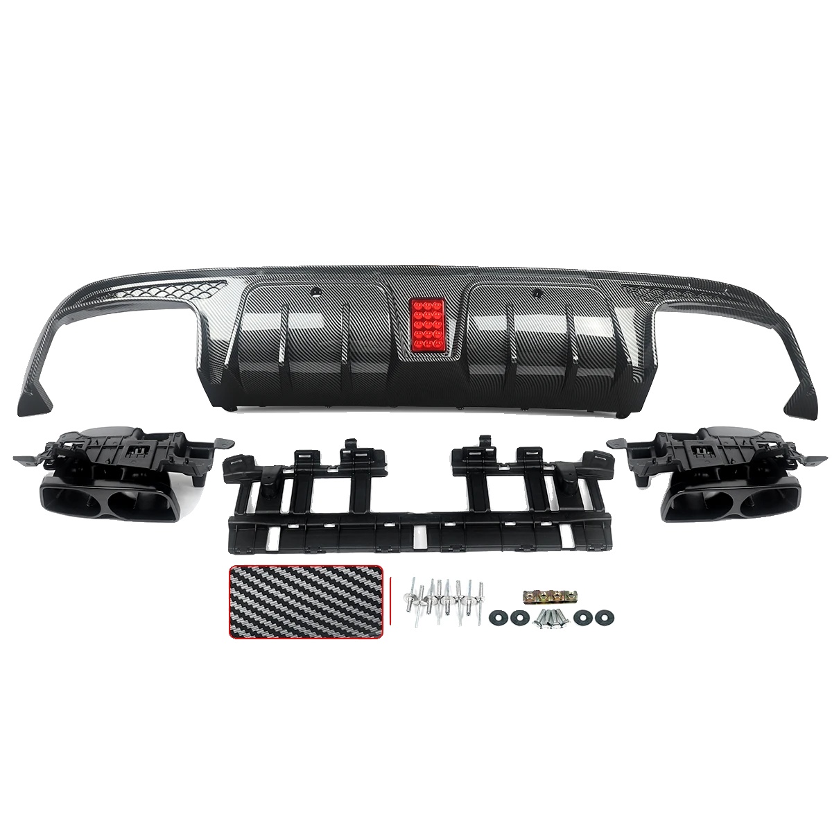 Stoßstangen-diffusor, Hochwertiger Abs-kunststoff, Kompatibel Mit Mercedes-benz C-klasse W205 2015-2018, B