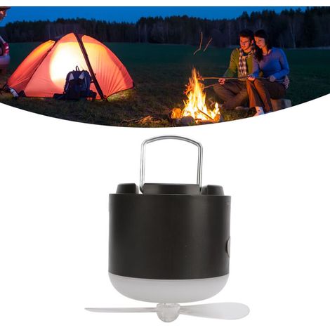 Professionelle, Wasserdichte Campinglaterne (ipx7) Mit Ventilator Und Powerbank Für Camping Und Wandern, Schwarz, Dubuns