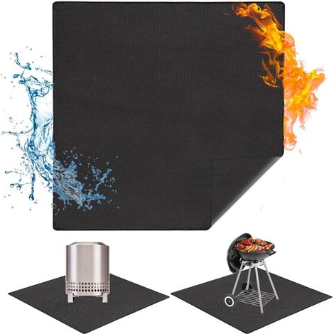 Quadratische Kamin-/grillmatte – 4-lagiger Isolierschutz – Geeignet Für Terrassen, Rasenflächen Und Grills – 101,6 Cm (40 Zoll), Schwarz