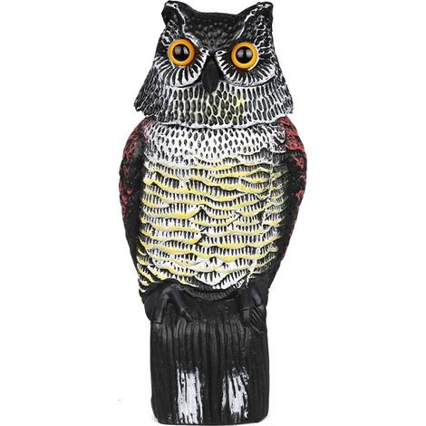 Realistische Eulenfigur Mit Beweglichem Kopf – Gartendekoration, Vogel- Und Nagetierabwehr, Lockvogel – Unverzichtbares Hilfsmittel Zur Schädlingsbekämpfung Im Garten (15 X 16 X 38,5 Cm)