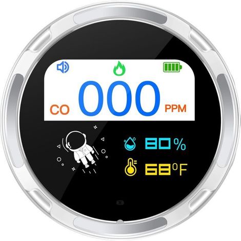 Reise-kohlenmonoxidmelder, Ip67 Wasserdichter Kohlenmonoxidalarm, 3-in-1 (co, Temperatur, Luftfeuchtigkeit), Ideal Für Drinnen, Draußen, Camping Usw., Von Debuns