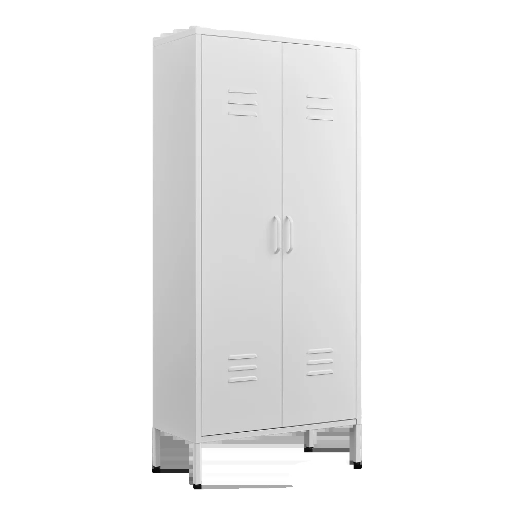 Aufbewahrungsschrank, Mehrfachregalorganisation, Abschließbares Design, Weiß