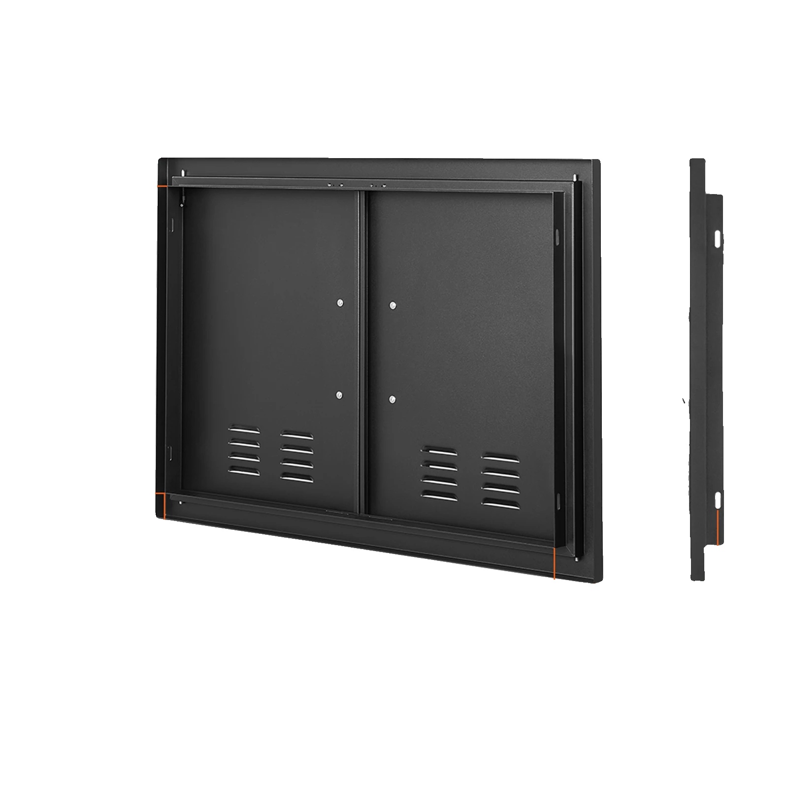Bbq-zugangstür, Doppelwandiger Edelstahl, Elegantes Design, 30 X 21 In Schwarz