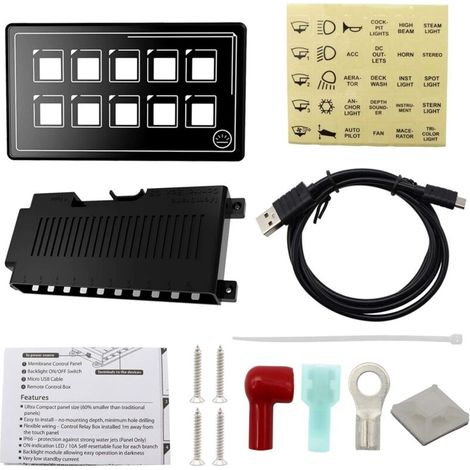 Rosvola 10p Membran-bedienfeld, Wasserdicht, Bluetooth-app-steuerung, 10-fach Bedienfeld Mit Integriertem Pptc-touch-led-hintergrundbeleuchtungsmodul