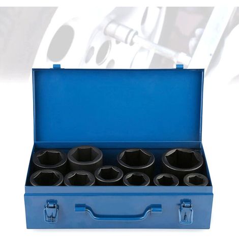 Rosvola 10-teiliges 1-zoll-tiefbett-steckschlüssel-set, Tiefbett-steckschlüssel-set, Tiefbett-steckschlüssel-set