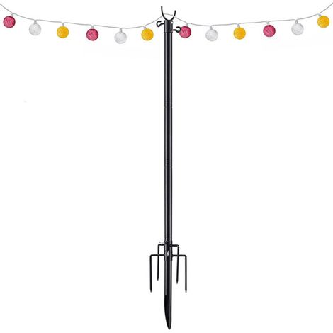 Rosvola 2er-set Stahl-lichtmasten Für Lichterketten Im Außenbereich, Garten, Hof, Terrasse, Beleuchtungshalterung Für Partys, Weihnachten, Hochzeiten, 3 M (10 Fuß)