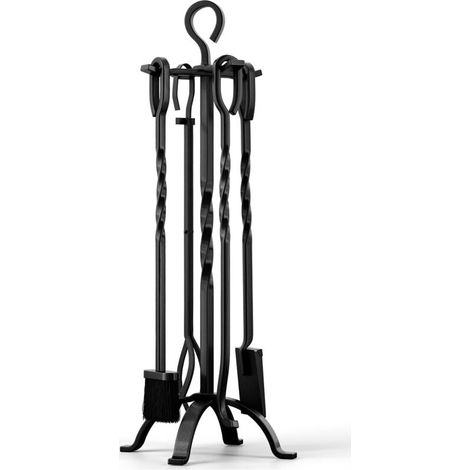 Rosvola 5-teiliges Kaminbesteck-set, Kaminbesteck-set Aus Schmiedeeisen, Kaminständer Mit Besteck-set, Ofenzange