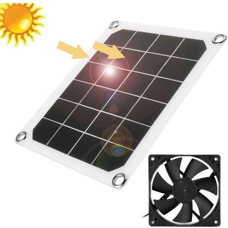 Rosvola 6v 10w Solar-abluftventilator, Mini-wasserdichter Solar-ventilator Für Dachboden, Gewächshaus, Tierhäuser