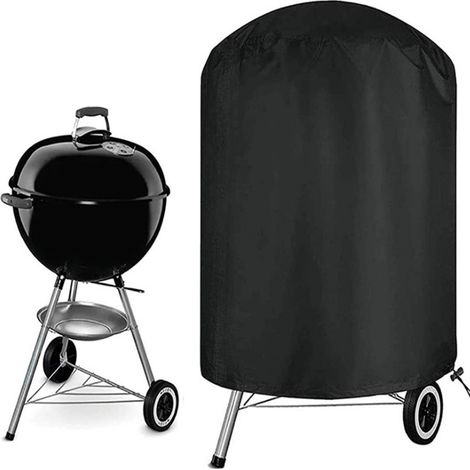 Runde Grillabdeckung Für Den Außenbereich, Schutzhülle, Uv-/wasserbeständig, Aus 210d Oxford-gewebe, Ø 61 X 72 Cm, Kompatibel Mit Den Meisten Grills