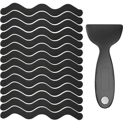 Rutschfeste Aufkleber – Geeignet Für Badewannen, Duschen, Treppen Usw. – 24 Aufkleber – 1,3 X 18 Cm – Schwarz
