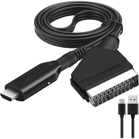 Scart-zu-hdmi-kabel – Scart-zu-hdmi-adapter – All-in-one-scart-zu-hdmi-audio-video-konverter 1080p/720p, Debuns