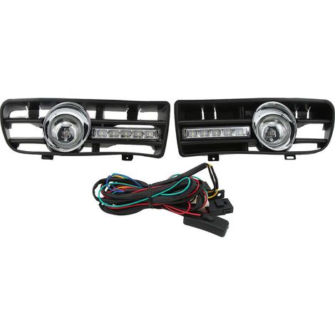 Satz Mit 2 H3-nebelscheinwerfergittern Mit Led-tagfahrlicht Für 1997-2006 Tdi Mk4