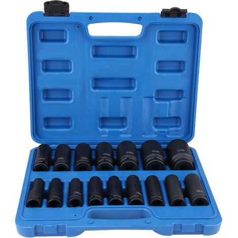 Schlagschrauber-steckschlüsselsatz, 16-teiliger Druckluft-sechskant-steckschlüsselsatz, 1/2 Zoll, Reparaturwerkzeugsatz 10 Mm–32 Mm