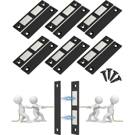 Schubladenmagnete – Doppeltürmagnete – Zum Schließen Von Kleiderschrank-/wohnmobiltüren – 3er-pack, Schwarz