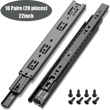 Schubladenschiene, Tragfähigkeit Bis Zu 45 Kg, Mit Kugellager, 550 Mm Auszug, 10 Paar (20 Stück)