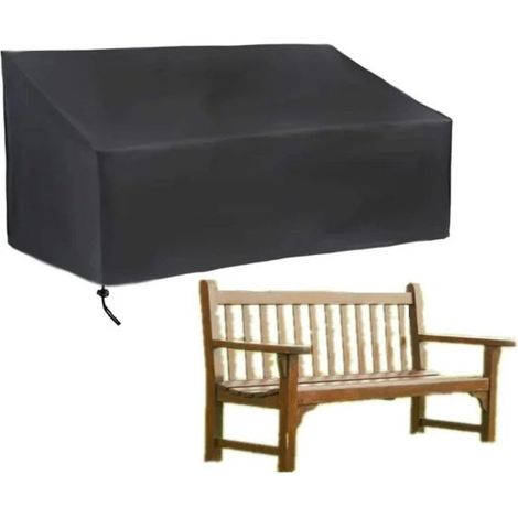 Schutzhülle Für Gartenbank – Wasserdichte Schutzhülle Für Gartenbank – Schutz Für Den Außenbereich, 163 X 66 X 89 Cm – 1 Stück – Schwarz