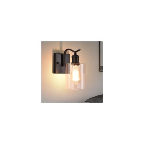 Schwarze Badezimmer-wandleuchte – Schräger Glasschirm – E27 Bis 60 W – Einfache Montage – Für Spiegel Oder Schlafzimmer
