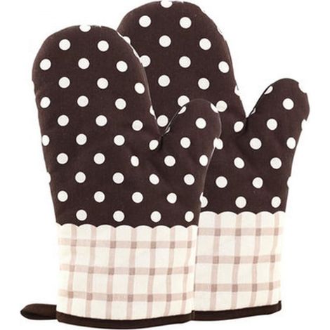 Schwarze Ofenhandschuhe – Gesteppte Baumwolle Mit Frotteefutter – Hitzebeständig Für Mikrowelle, Grill, Backofen Und Küche
