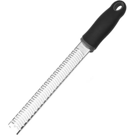 Schwarze Microplane-reibe Für Zitrusfrüchte, Hartkäse, Ingwer, Schokolade, Muskatnuss Und Trüffel, Mit Einer Feinen Klinge Aus Edelstahl.