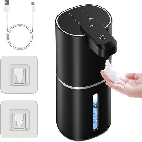 Schwarzer Seifenspender – 380 Ml, Wandmontage, Verstellbar, Auslaufsicher – Für Bad Und Küche