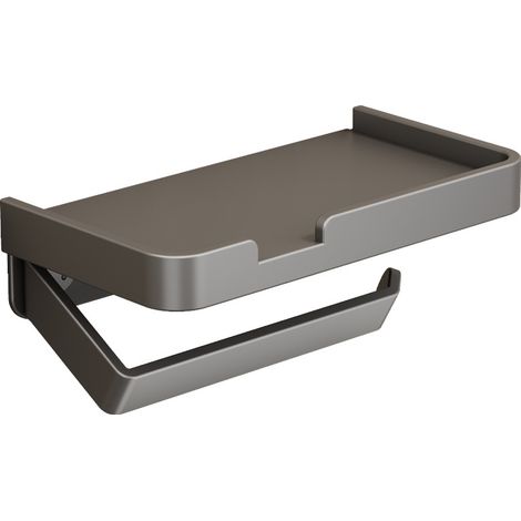 Schwarzer Toilettenpapierhalter Mit Ablage Und Stauraum – Wandmontierter Toilettenpapierspender Aus Metall – Toilettenpapierspender Für Küche/badezimmer