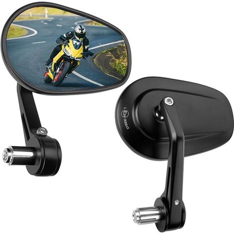 Seitenspiegel – Motorradspiegel – Universal-rollerspiegel – Lenkerspiegel – 360° Drehbar – Geeignet Für Roller Und Mopeds – 2er-set – Schwarz