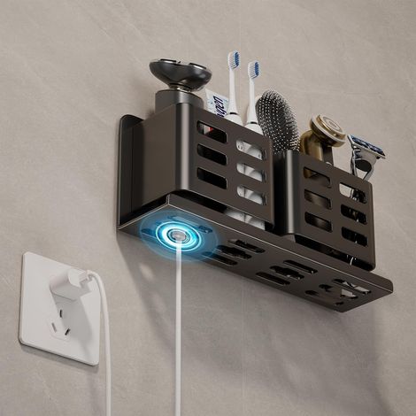 Selbstklebender, Hängender Zahnbürstenhalter Aus Aluminium – Duschhalter Für Zahnbürste Und Rasierer – Geeignet Für Zahnbürste, Zahnpasta, Rasierer Und Kamm – Badezimmer-organizer