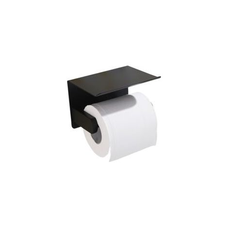 Selbstklebender, Wandmontierter Toilettenpapierhalter Aus Edelstahl, Schwarz, Öffnung Oben