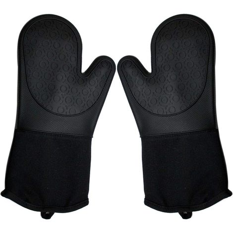 Set Aus 2 Professionellen Silikon-ofenhandschuhen, Ellenbogenlang, Gepolstert Und Hitzebeständig, 36 Cm (14,2 Zoll), Ideal Zum Backen Und Kochen.