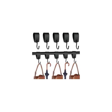 Set Mit 10 Schwarzen S-haken Mit Lederschlaufe, Kleiderhaken, Metzgerhaken, Leder-s-haken Für Kleiderstangen, 12,5 X 3 Cm, Metallhaken, Küchen-s-haken