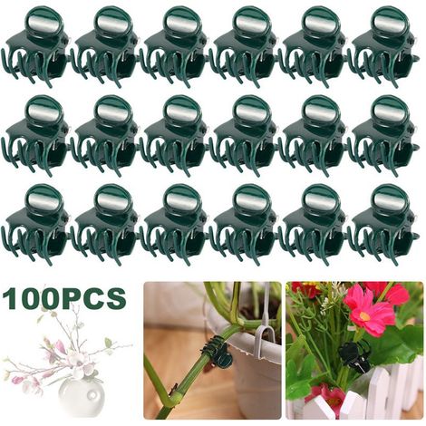 Set Mit 100 Pflanzenclips – Orchideenclips, Pflanzenstützen Und Rankenclips – Befestigungsclips, Geeignet Für Gewächshäuser, Speziell Zur Unterstützung Von Stängeln Und Ranken Entwickelt