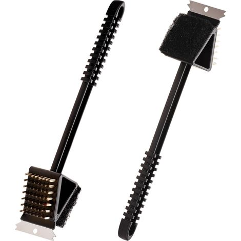 Set Mit 2 Grillbürsten Für Den Außenbereich – 3-in-1-reinigungsbürste Und -schaber – Sichere Grillreinigungswerkzeuge