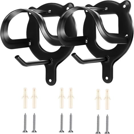 Set Mit 2 Halfterhaken Für Kopfstütze, Halfteraufbewahrungsgestell, Metallrohren Und Schrauben Für Stallzubehör (schwarz)