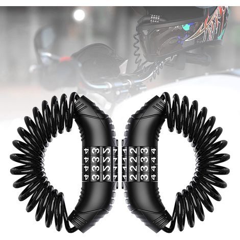 Set Mit 2 Kabelschlössern Für Motorradhelme - Faltschloss Mit 4-stelligem Zahlenschloss (schwarz)