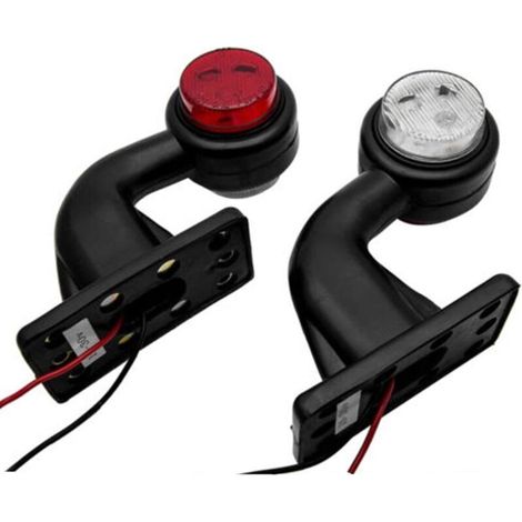 Set Mit 2 Seitenmarkierungsleuchten, 6 Leds, 12 V, 6 Leds Im Gummigehäuse Für Anhänger, Lkw, Transporter, Von Debuns