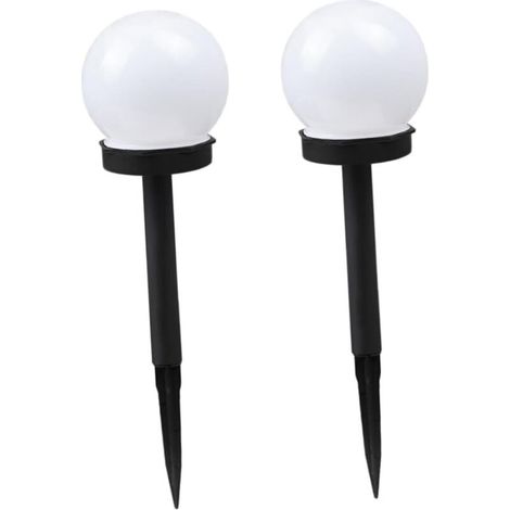Set Mit 2 Solar-gartenleuchten In Form Einer Glühbirne Für Gartenwege, Höfe Und Gärten