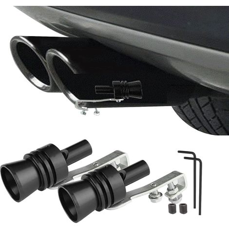 Set Mit 2 Turbopfeifen Für Autos – Aluminiumlegierung – Universalgröße Xl – Schwarz – Turbogeräuschsimulator Für Auspuffrohre