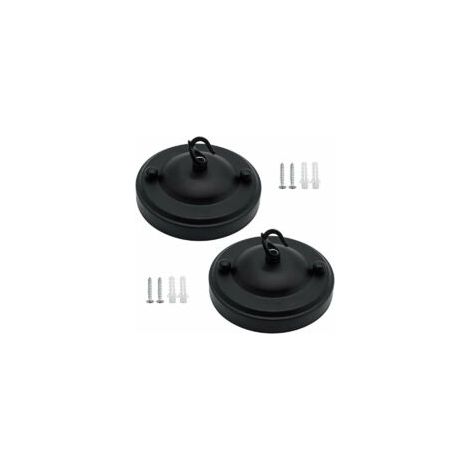 Set Mit 2 Vintage-deckenhaken Für Kronleuchter, Deckenrosetten Aus Metall, Hängehaken, Deckenhalterungen, Deckenleuchten, Lampenbefestigungshaken (schwarz)
