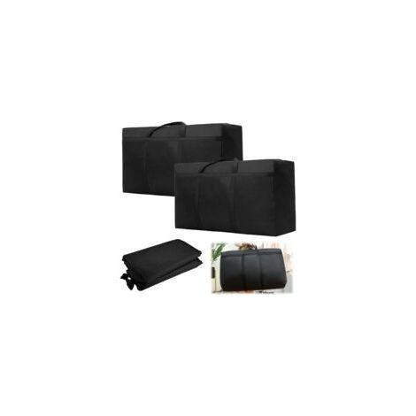 Set Mit 2 Großen Aufbewahrungstaschen (160 L), Wasserdichte Bettdecken-aufbewahrungshülle, Umzugstasche Aus 420d Oxford-gewebe, Für Umzüge, Bettdecken, Decken, Kissen (90 X 55 X 27 Cm, Schwarz)
