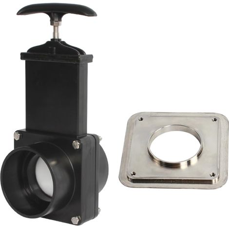 Set Mit 2 Manuellen Absperrventilen Aus Kunststoff, Wohnmobilzubehör, 63 Mm, Robustes Gehäuse Mit Durchgehendem Bohrungsdurchmesser Und Metallgriff Für Wohnwagen, Anhänger Und Wohnmobile