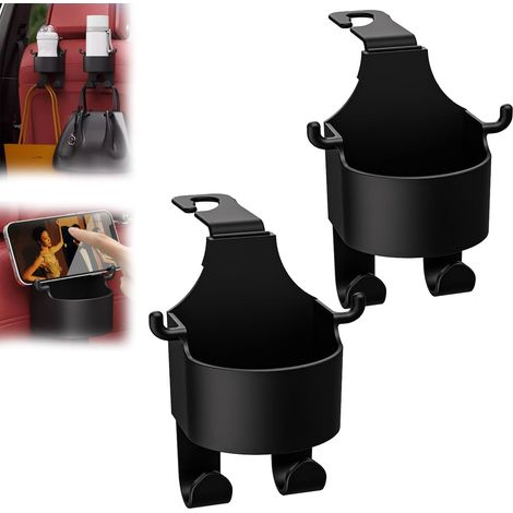 Set Mit 2 Multifunktionalen Autohaken – Getränkehalter Mit Haken Für Die Rückbank – Rücksitz-organizer