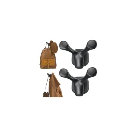 Set Mit 2 Robusten Magnethaken Für Mäntel, Hüte, Werkzeuge, Starke, Gummierte Magnete, Doppelhaken Für Metallwände, Vielseitige Aufbewahrungsmöglichkeiten