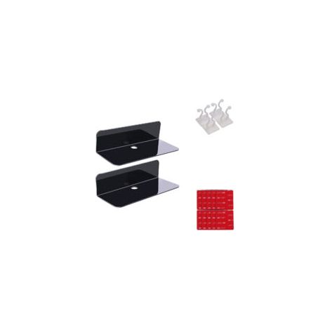 Set Mit 2 Schwarzen Acryl-wandregalen, Moderne Wandaufbewahrung, Organisation In Küche Oder Bad