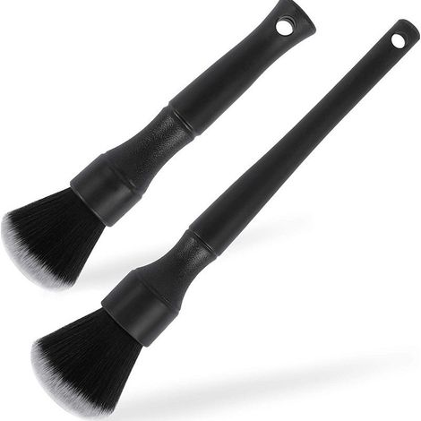 Set Mit 2 Ultraweichen Autopolierbürsten. Kratzfeste Bürsten Für Innen- Und Außenbereich, Lüftungsschlitze, Armaturenbrett, Felgen, Motorraum Und Mehr.