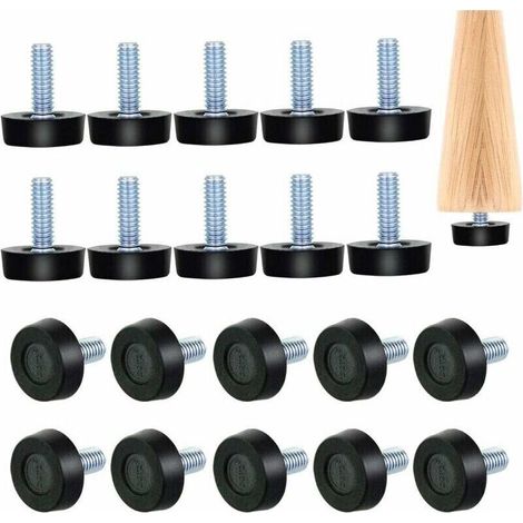 Set Mit 22 Verstellbaren, Kompakten Nivellierfüßen Mit M8-gewinde (23 X 27 Mm) – Ideal Für Möbel Und Stühle, Von Debuns