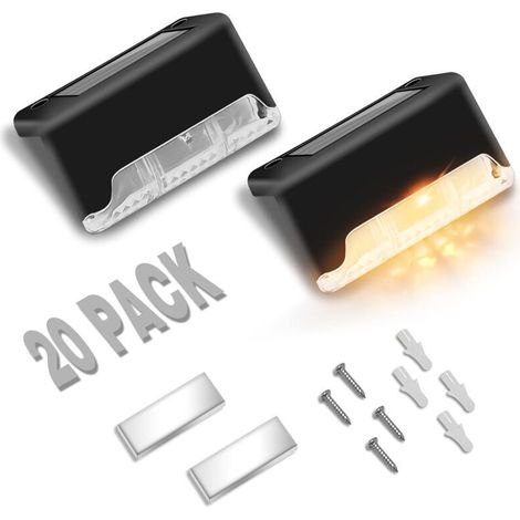Set Mit 20 Solarleuchten Für Den Außenbereich, Geeignet Für Garten, Terrasse, Wege, Zaun, Treppe Und Balkon, Wasserdicht, Warmweißes Licht, Von Debuns